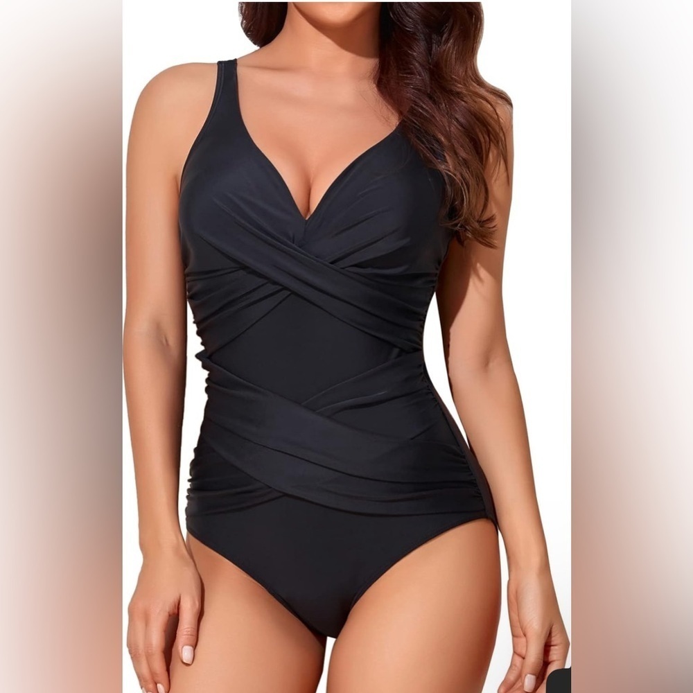 Smismivo One Piece Black Swimsuit  Size L Tummy Control Slimming Push Up NWT